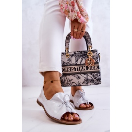 Läder Ballerinas dam Nicole 2660/005 Vit-Silver 2