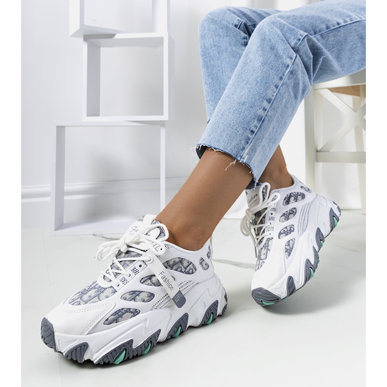 Vita damsneakers från Melsen mångfärgad 1