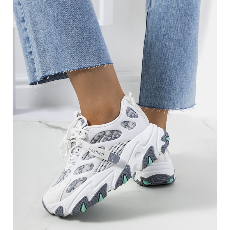 Vita damsneakers från Melsen mångfärgad 2