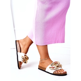 S.Barski Tofflor På En Kork Med En Kedja S. Barski SB002 Vit 3