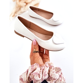 Vinceza Lackade Barnballerinor Med Hjärta Vit Corty 2