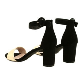 Svarta och guld sandaler på en klack Evento 20SD98-1617 gyllene 4