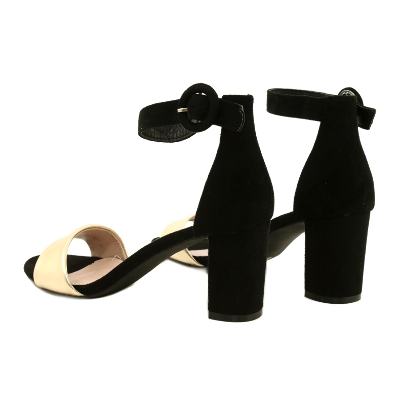 Svarta och guld sandaler på en klack Evento 20SD98-1617 gyllene 4