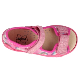 Befado barntofflor med läderinlägg 342P043 rosa 3