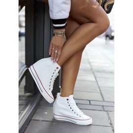 Läder Sneakers On Wedge Cross Jeans II2R4024 Vit 2