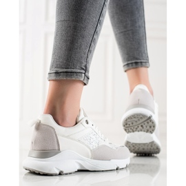 Renda Snygga sneakers beige vit silver- 1