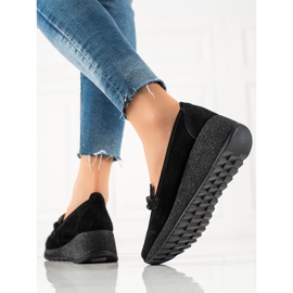 Filippo Läder Brogues på plattformen svart 1