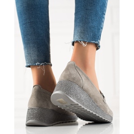 Filippo Läder Brogues på plattformen grå 1