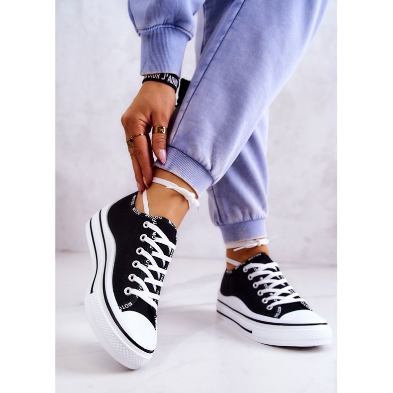 S.Barski Svarta Menifee bundna sneakers för kvinnor 2