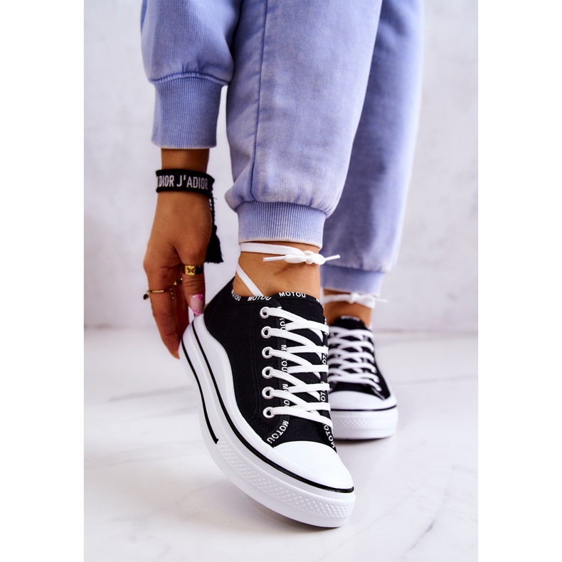 S.Barski Svarta Menifee bundna sneakers för kvinnor 1