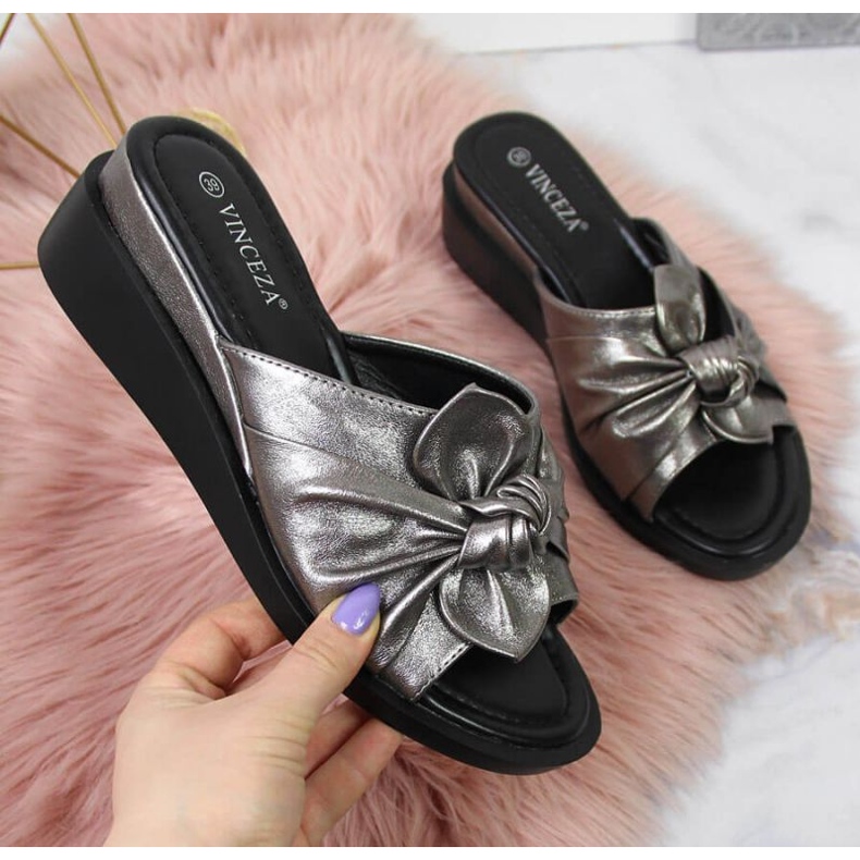 Tofflor på kilen Vinceza W JAN115B silver silver- 1