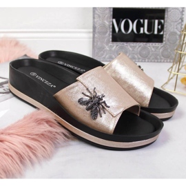 Kiltofflor med en insekt Vinceza W JAN118B gyllene 2