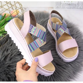 Rieker W RKR533 lila gummisandaler purpur 1