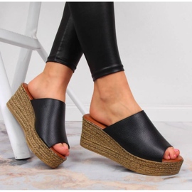 Wedge tofflor Vinceza W JAN98A svarta 2