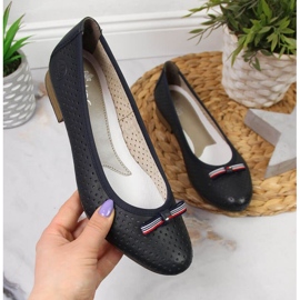 Rieker W RKR532 genombrutna ballerinor marinblå 1