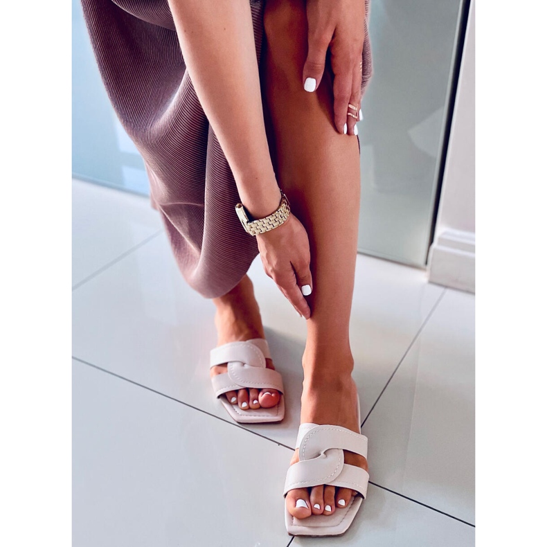 Tofflor med fyrkantig sula Nitya Beige 2