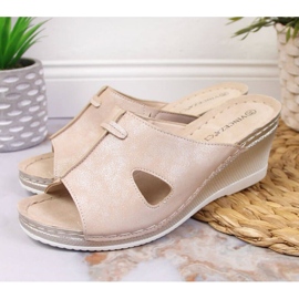 Wedge tofflor Vinceza W JAN105 beige 2