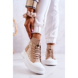 FW1 Fashionabla Sneakers High Sock Beige Collin 1
