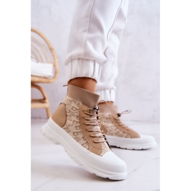 FW1 Fashionabla Sneakers High Sock Beige Collin 2