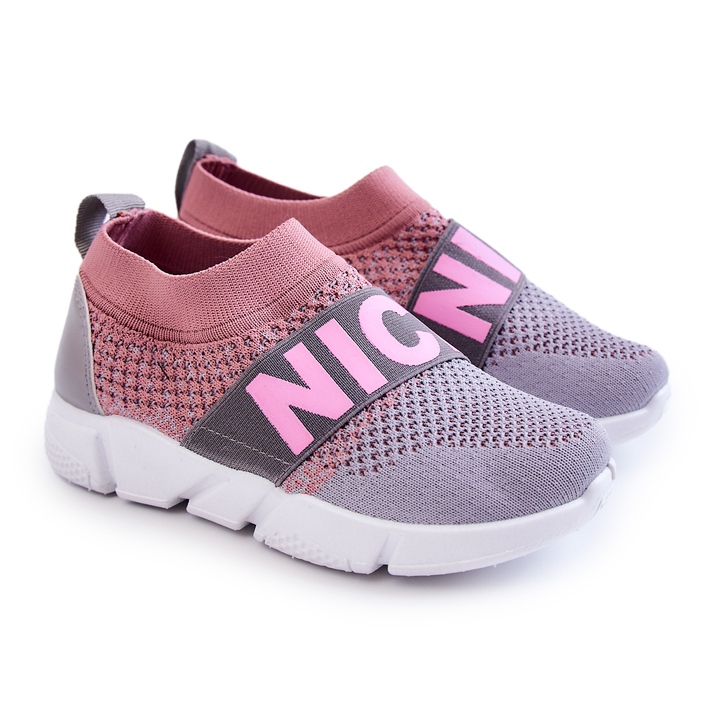PA1 Sport Slip-On Skor för barn Rosa-Grå Cobby 1