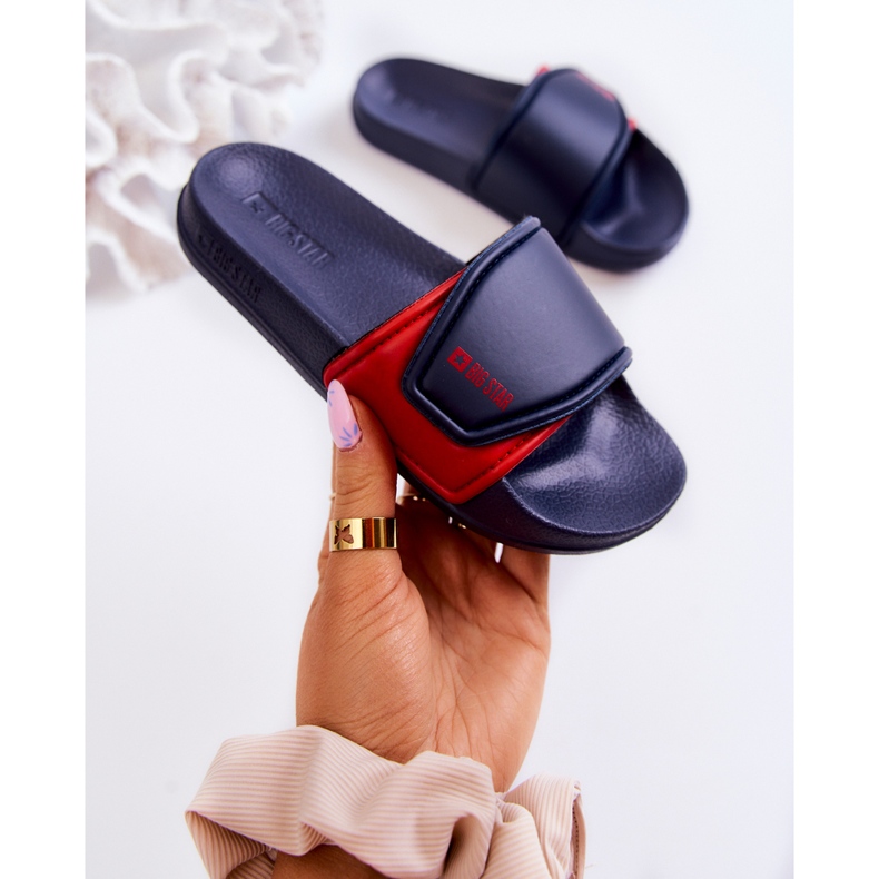 Lätta barntofflor Big Star JJ374351 Marinblå röd 2