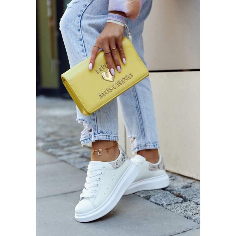 FE1 Klassiska damsportskor Vita och Beige Meleris 1