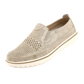 Bekväma sportskor på Jezzi-plattformen 20PB08-1653 beige gyllene 4