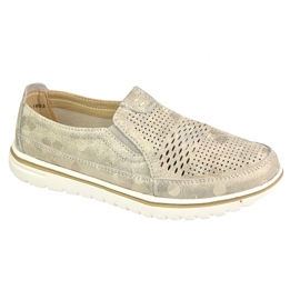 Bekväma sportskor på Jezzi-plattformen 20PB08-1653 beige gyllene 1