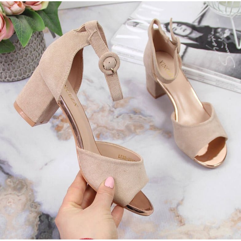 Sandaler på Vinceza W JAN96D beige stolpe 1