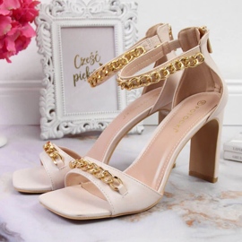 Sandaler på stolpe med kedja Potocki W WOL70B beige 2