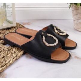 Svarta tofflor med dekor Potocki W WOL74A 2