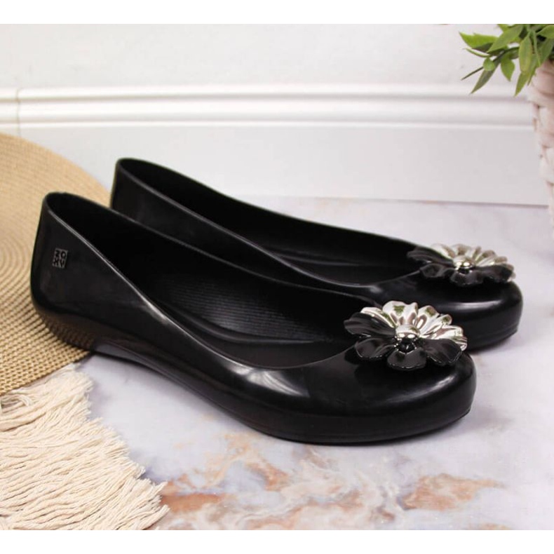 Meliski ballerinor med Zaxy flower W INT1712 svart 2