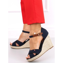 Sandaler på en kil Lamis Blue marinblå 2