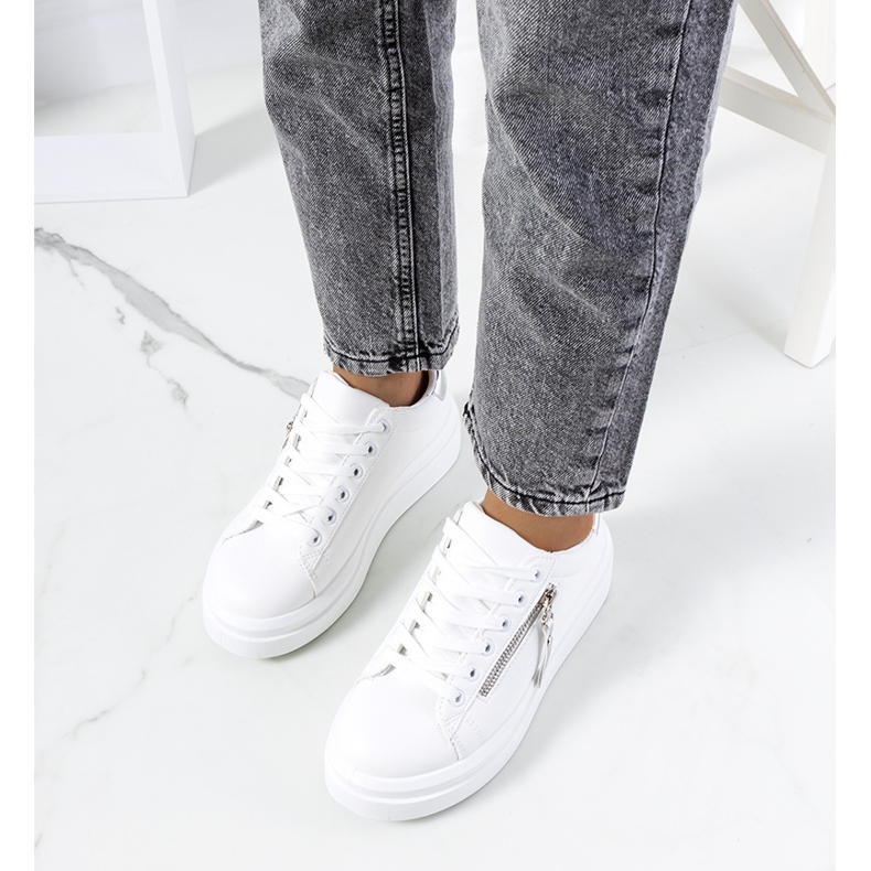 Tamis vita och silversneakers för kvinnor 1