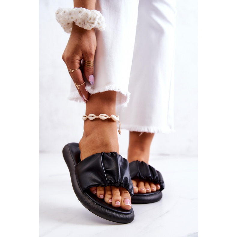 S.Barski Klassiska svarta tofflor för kvinnor Feline 1