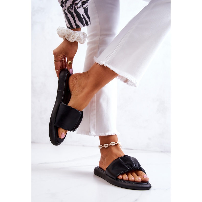 S.Barski Klassiska svarta tofflor för kvinnor Feline 2