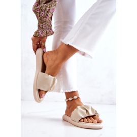 S.Barski Klassiska beige tofflor för damer 2