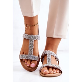 S.Barski Damsandaler med strass Silver Julies 2