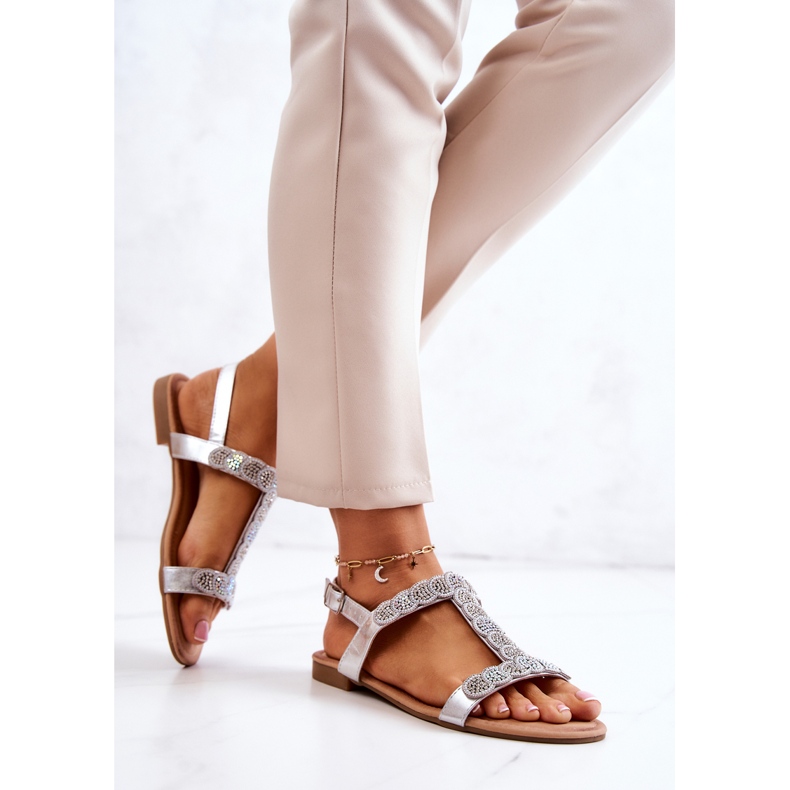 S.Barski Damsandaler med strass Silver Julies silver- 1