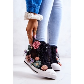 LU BOO High-top Sneakers Med Blommor Svart Sellin 2
