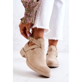 PL5 Läderskor för kvinnor med utskärning Ljusbeige Ramos 1