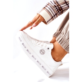 Läder Sneakers On The Big Star II274075 Plattform Vit 4