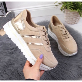 Läderskor på Filippo-plattformen W PAW328B beige 1