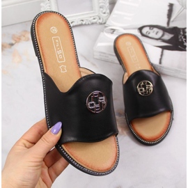 Svarta tofflor med Filippo W PAW344A dekoration 1