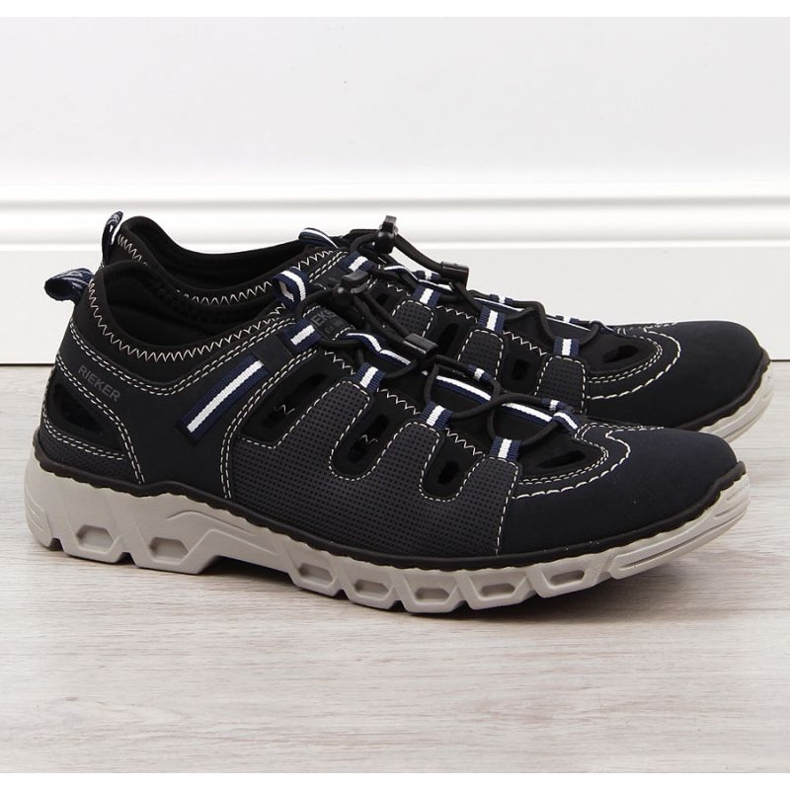 Läderskor Rieker M RKR510 marinblå 1