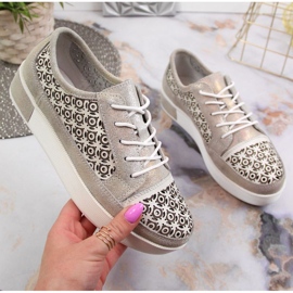 Genombrutna läderskor Filippo W PAW326 gyllene 1