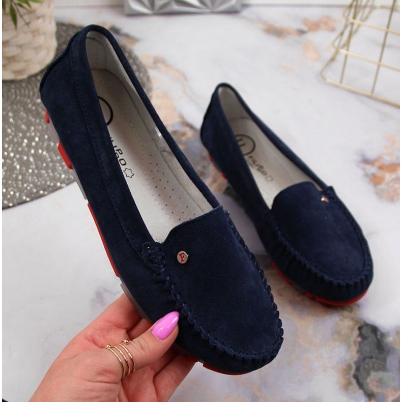 Loafers i mockaläder Filippo W PAW201D marinblå 1