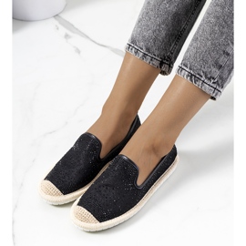 Svarta espadrillor med Punter cubic zirconia 1