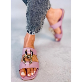 Tofflor med Saud Purple kedja rosa 1