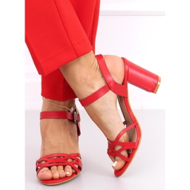 Rania Röda högklackade sandaler 2